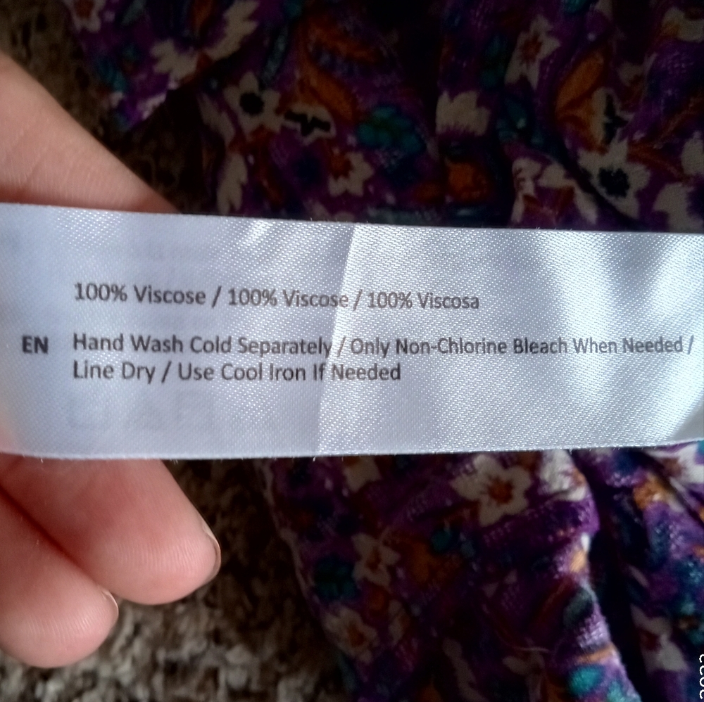 Free People Women's Linaelle Wrap Midi Skirt Ruffled Floral Purple Size Small - Picture 8 of 8